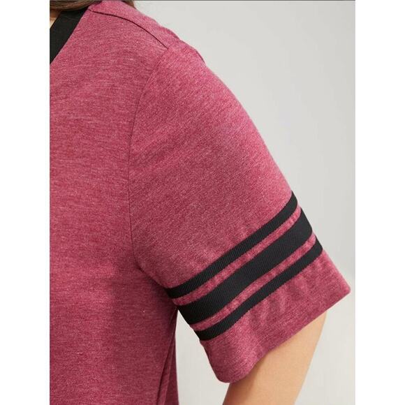 2/$25  Size 12 Large BloomChic T-shirt Dress w/ Stripped Short Sleeve & POCKETS - Picture 6 of 11